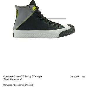 Converse Chuck 70 High-Top in Black and Gray with Lime